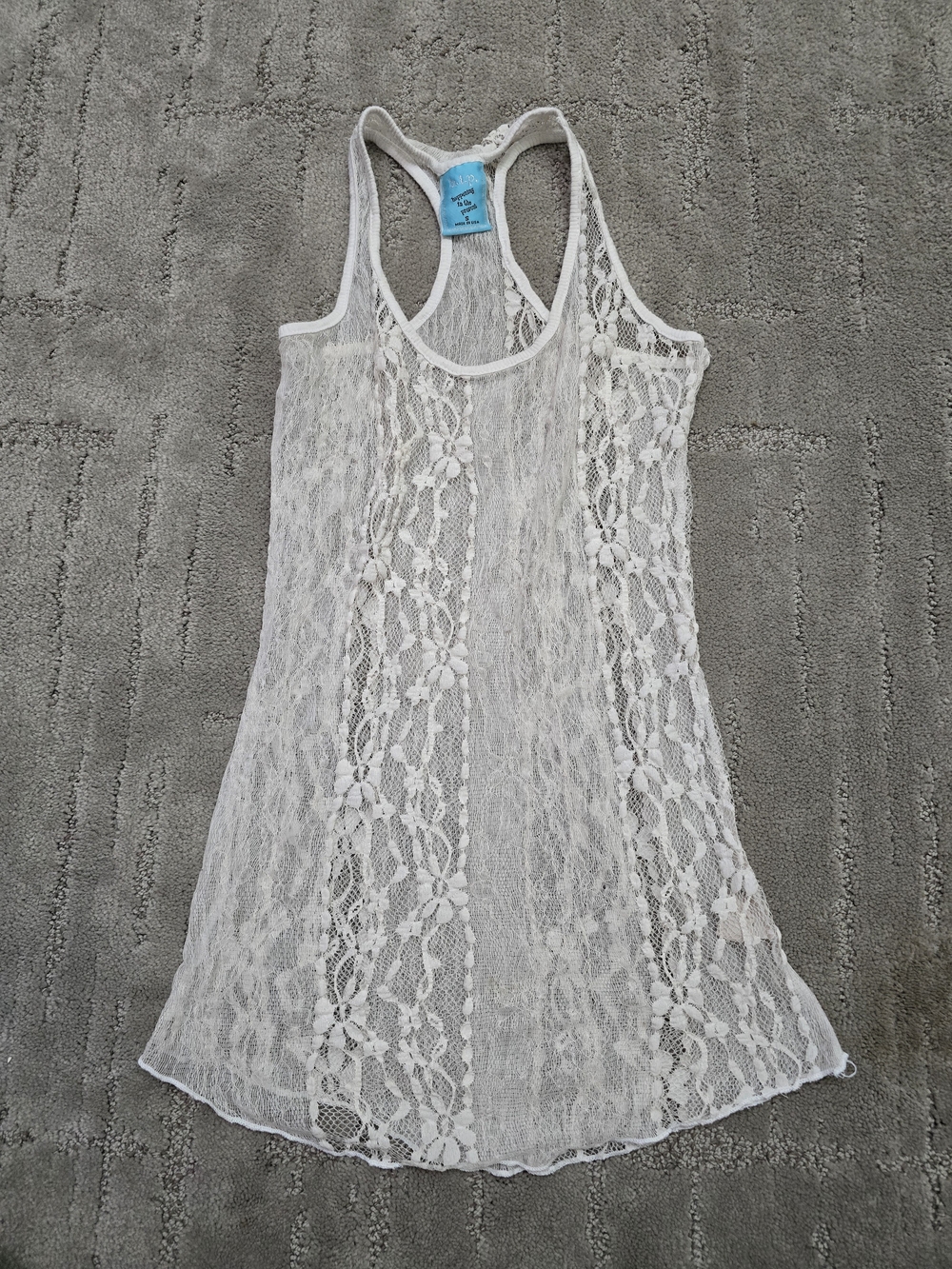 happening in the present White Floral Lace Racerback Chemise